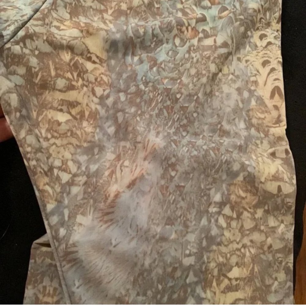 SOLD Alexander McQueen Light Blue Feather Psychedelic Printed Stretch Leggings M - Picture 7 of 8